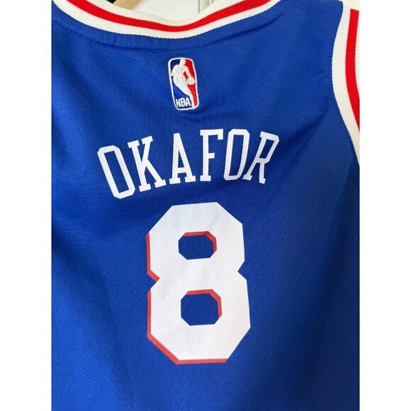 NBA Philadelphia 76ers Okafor #8 Kids Yourth Blue Jersey - Size Medium - Picture 6 of 8